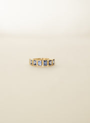 Churumbela zafiros azules EC en bisel 14k