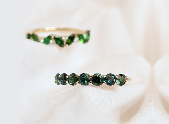 Churumbela Iris Zafiros Teal Verdes 14k