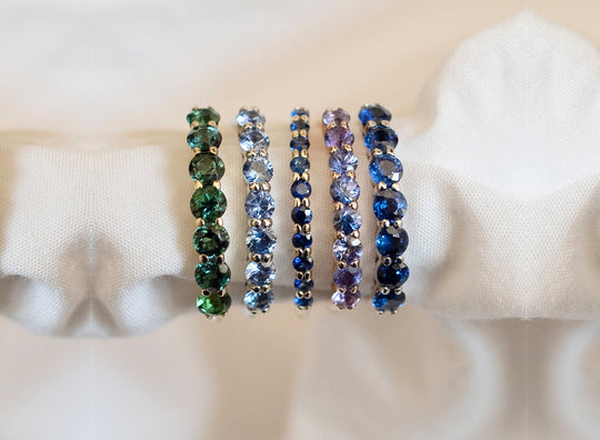 Churumbela Iris zafiros azules 3mm 14k