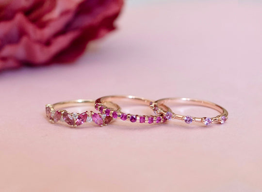 Churumbela Demetria Zafiros Rosas 14K