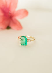 Anillo esmeralda EC 1.63ct con diam BG 14k