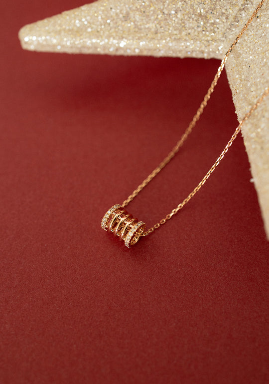 Dije tonel diamantes 18k oro rosa