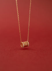 Dije tonel diamantes 18k oro rosa