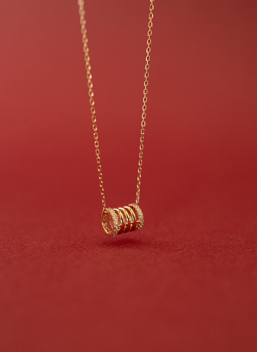 Dije tonel diamantes 18k oro rosa