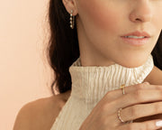 Aretes zafiros blancos cadena 14k