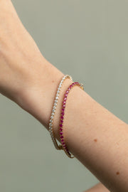 Brazalete paperclip y gemas 14k