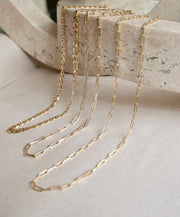 Cadena paperclip 45cm 14k
