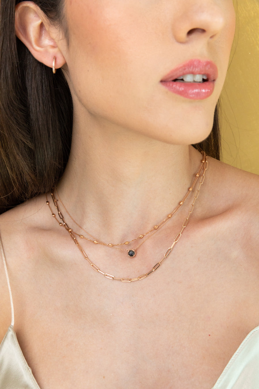 Dije Diamante Negro 0.8ct 14k