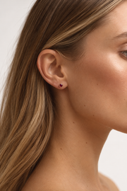 Aretes de rubíes RD 0.8ct bisel 14k