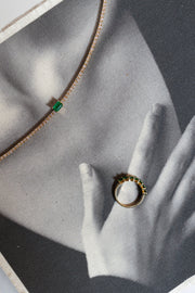 Tennis choker diamantes 2ct con esmeralda EC 0.5ct 14k