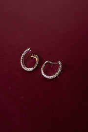 Aretes circulo diamantes 0.2ct 18k