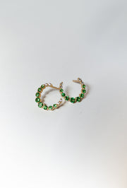 Aretes curva Tsavoritas degradadas 18k