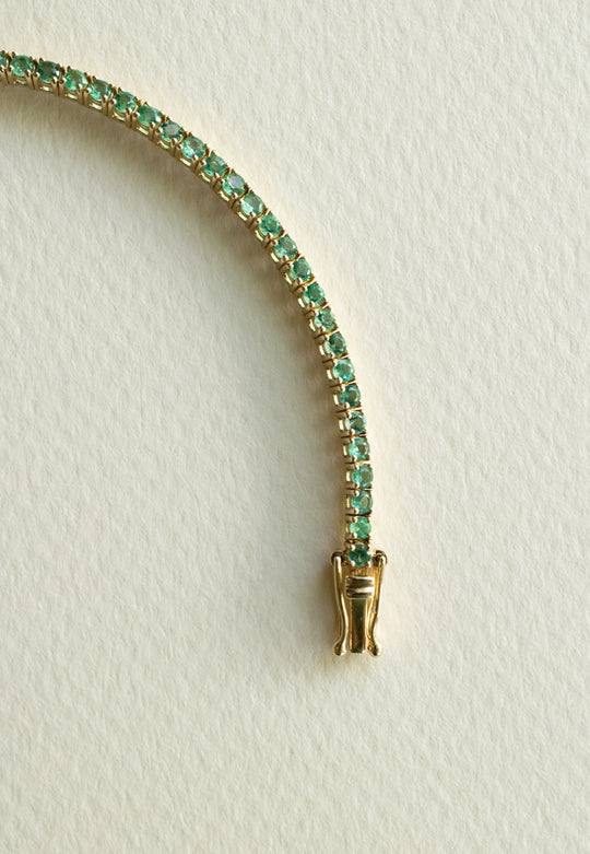 Pulsera tennis esmeraldas 3.5ct 14k