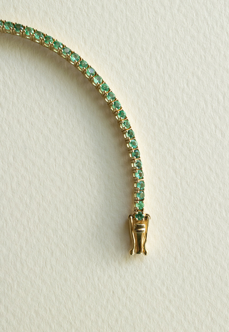 Pulsera tennis esmeraldas 3.5ct 14k
