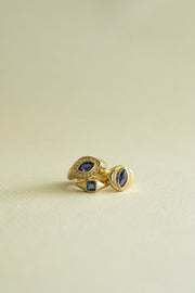 Pinky ring zafiro azul MQ 0.4ct 14k