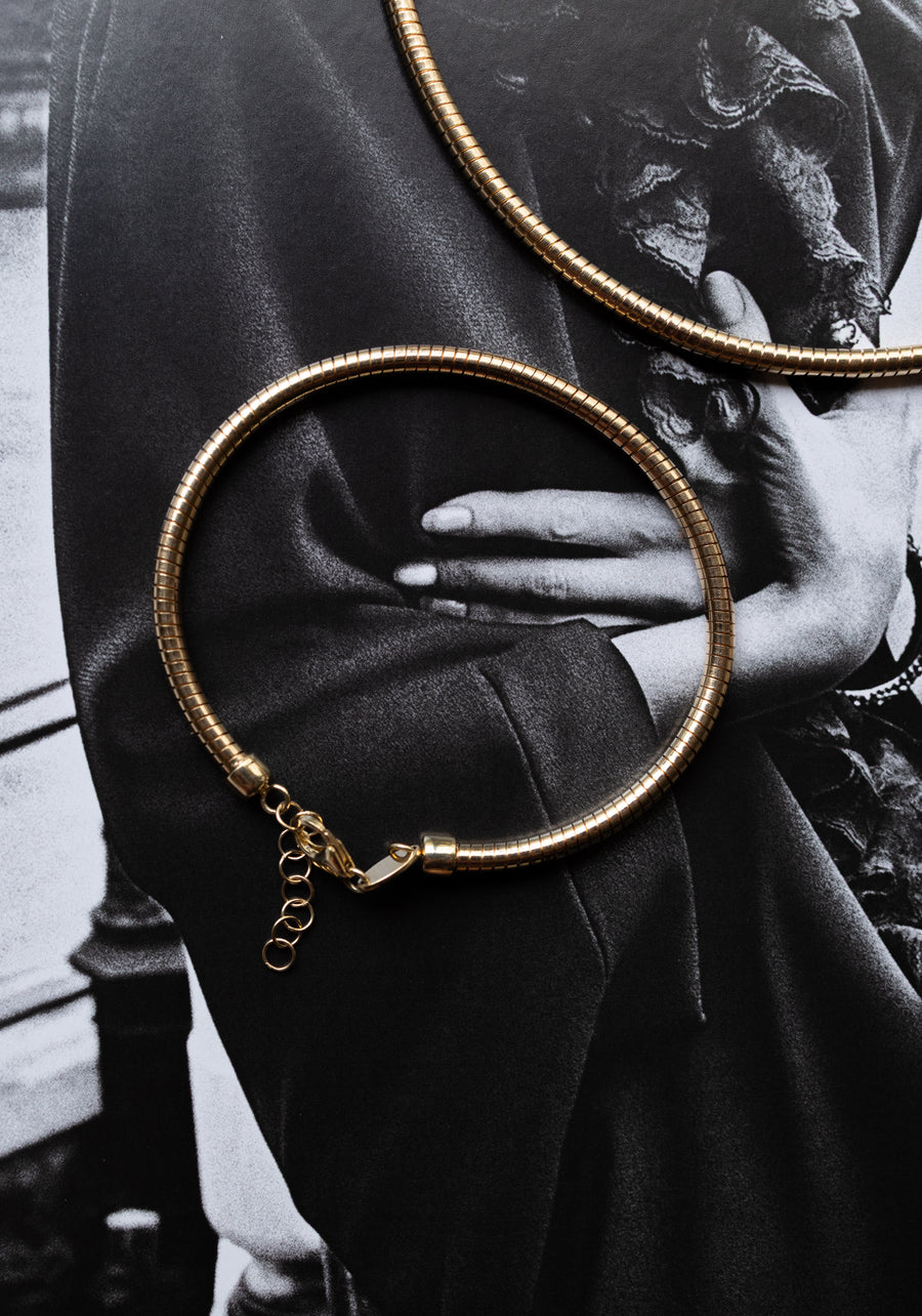 Pulsera Atenas | Pulsera flex tubo oro amarillo 14k