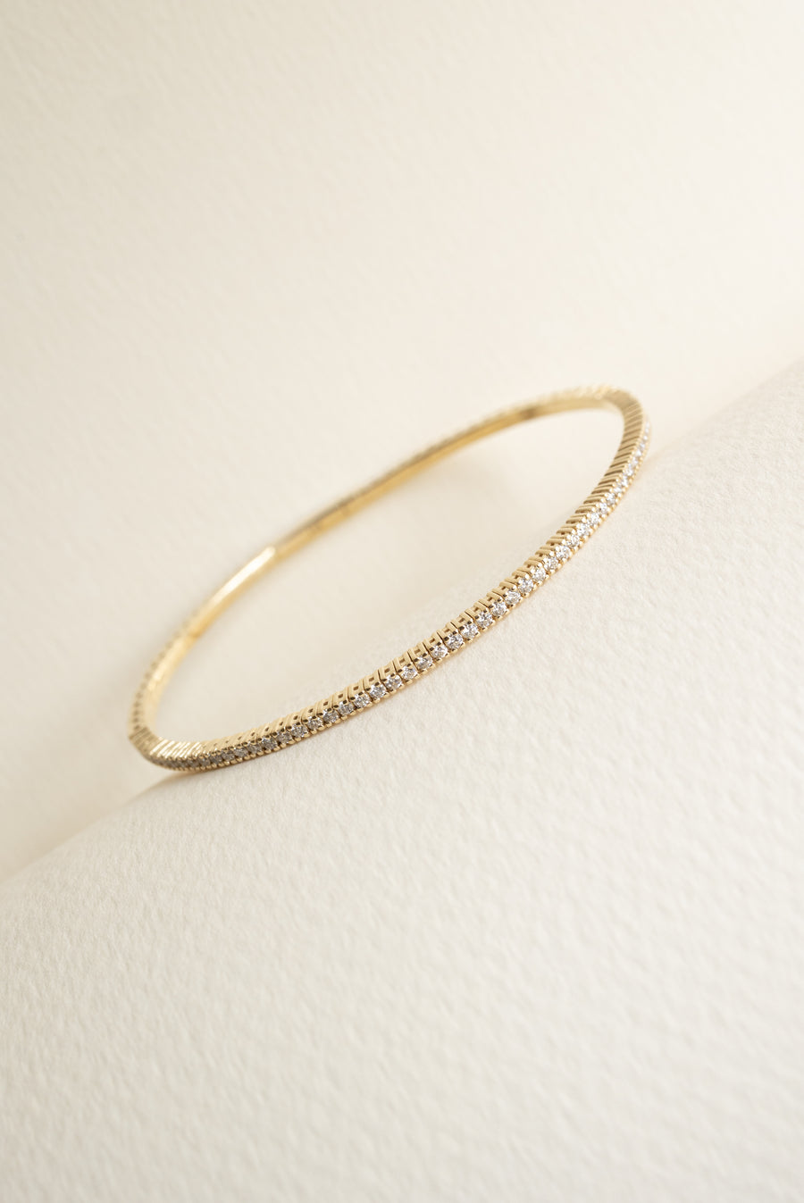 Tennis Victoria | Pulsera tennis flexible diamantes 0.8ct oro amarillo 14k