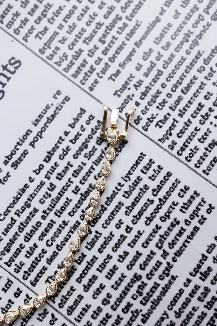 Tennis Capri | Pulsera tennis diamantes Pear Shape 2.1ct Bisel 14k