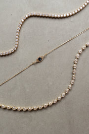 Pulsera Santorini | Pulsera ojo diamante y zafiro azul oro blanco 14k