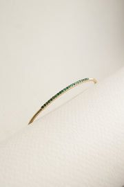 Pulsera Copenhaguen | Pulsera rígida esmeraldas 0.45ct oro amarillo 14k