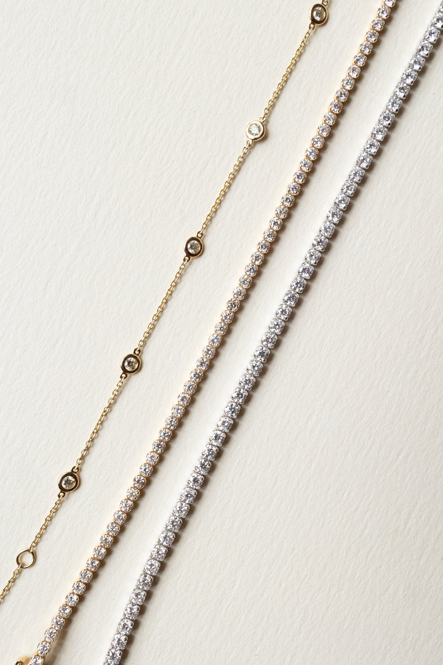 Tennis Praga | Tennis bracelet 3ct light oro amarillo y blanco 18k