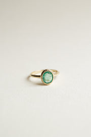 Anillo Siena | anillo esmeralda OV 1.3ct milgrain 14k
