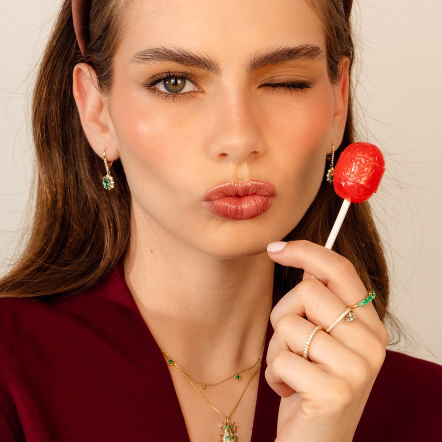 Arracadas con esmeraldas 1.6ct con diamantes 0.25ct