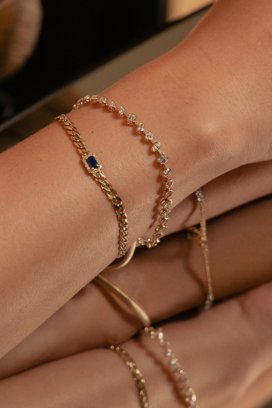 Pulsera Barcelona | Pulsera multishape diamantes 3.6ct bisel 14k
