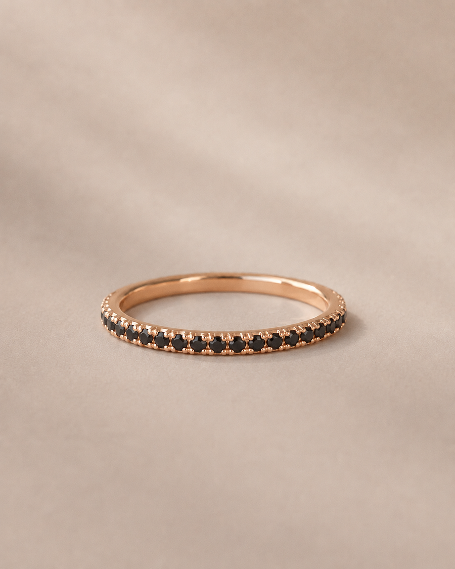 Churumbela 360° diamante negro 14k rosa