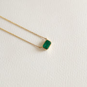 Dije en bisel esmeralda EC 0.5ct 14k