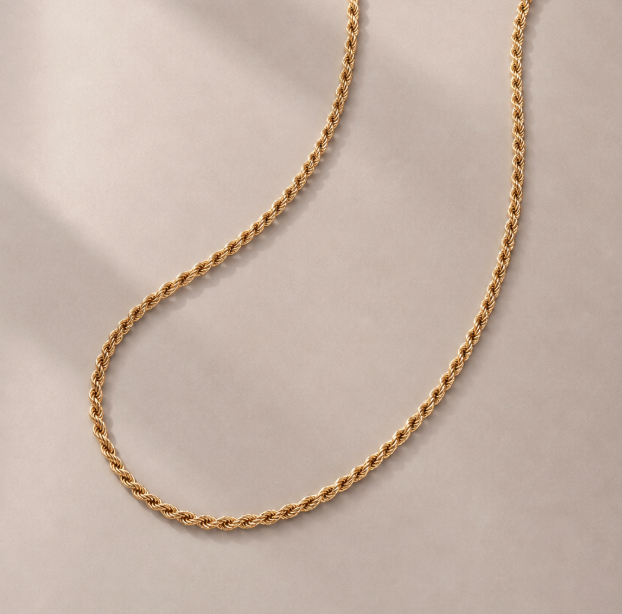 Cadena torsal 60cm 18k