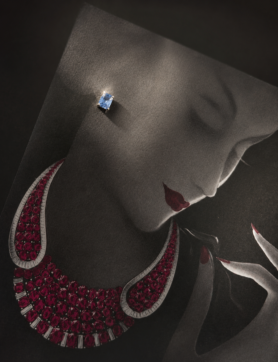 Aretes zafiro azul EC 1.4ct 14k