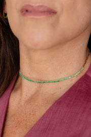 Tennis choker Esmeraldas 2.5ct 14k