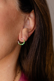 Aretes curva Tsavoritas degradadas 18k