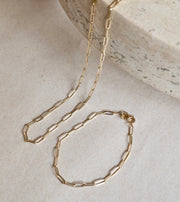 Cadena paperclip 45cm 14k