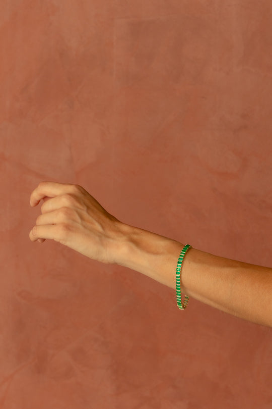 Tennis Cartagena | Pulsera tennis esmeraldas EC 12.75 ct 14K
