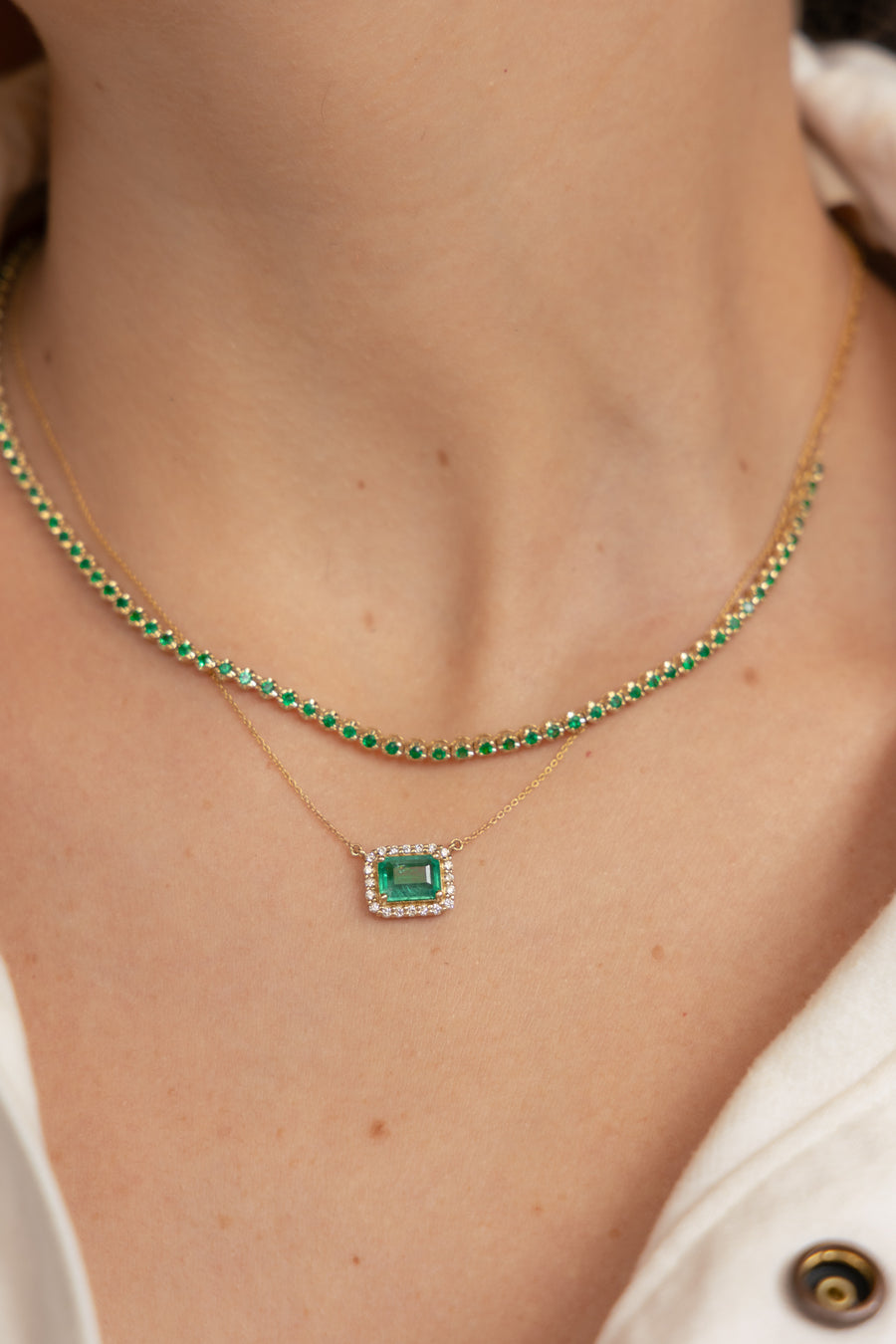 Tennis Sicilia | Tennis choker esmeraldas 2ct 14k