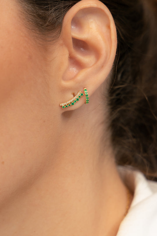Aretes Taormina | Aretes earcrawlers 0.22ct y diamantes 0.14ct 14k
