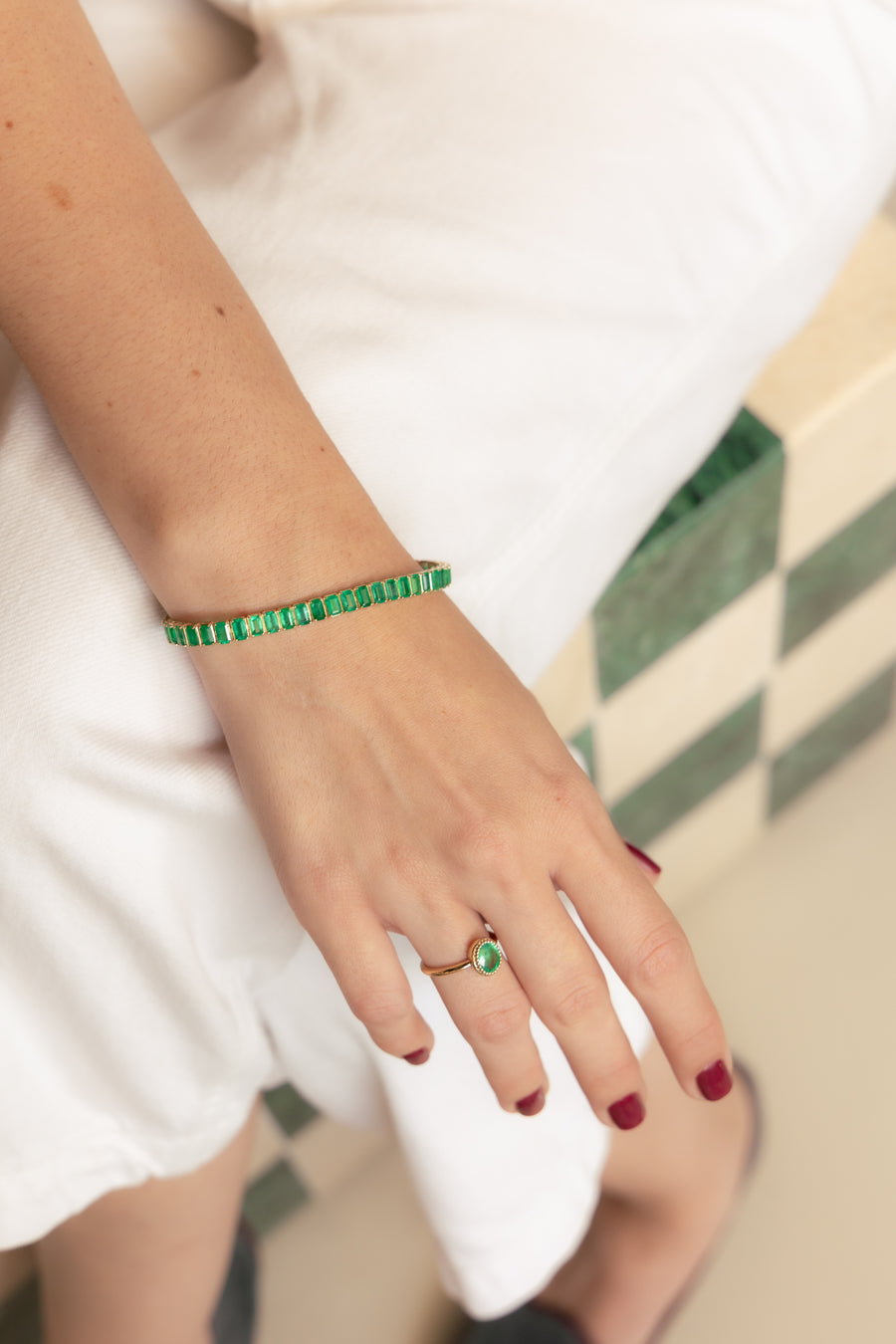 Tennis Cartagena | pulsera tennis esmeraldas EC 12.75 ct