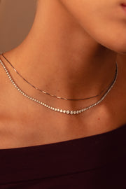 Tennis necklace diamantes Riviera 6ct 14k