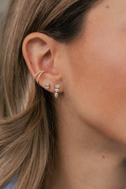Aretes Lisboa | Aretes diamantes 3 diamantes mixed shape 0.7ct 14k