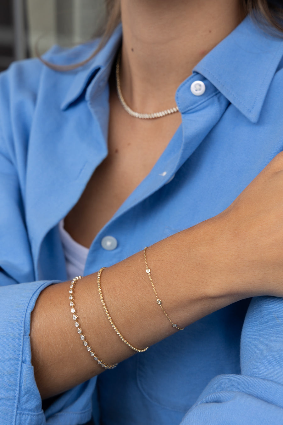 Pulsera Lima | Pulsera diamantes by the yard 0.2ct 14k