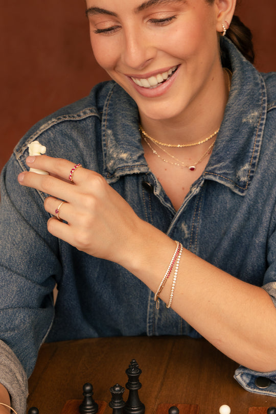 Churumbela Atenea | Anillo rubíes oro amarillo 14k