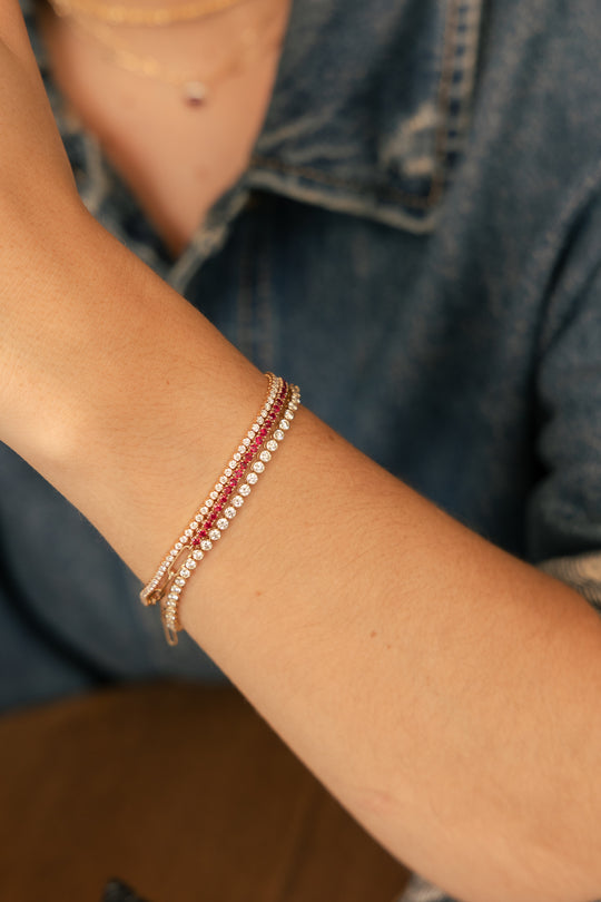 Pulsera Sorrento | Tennis rubíes paperclip 1ct 14k