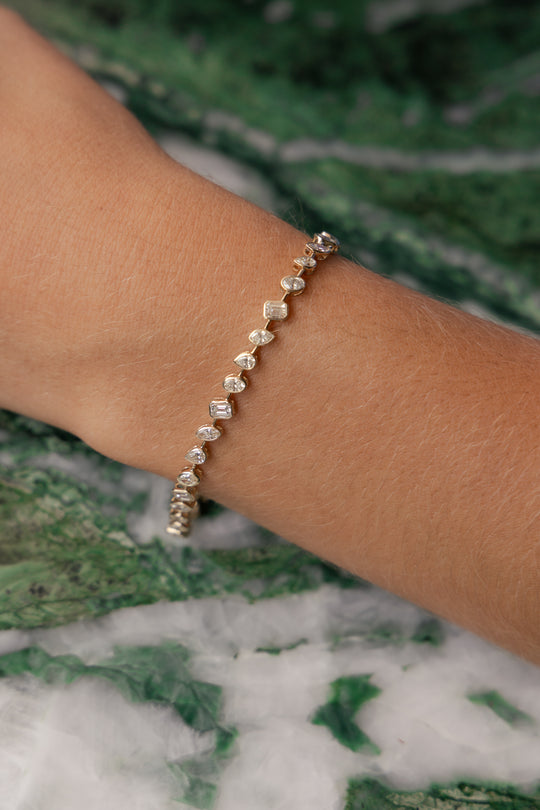 Pulsera Barcelona | Pulsera multishape diamantes 3.6ct bisel 14k