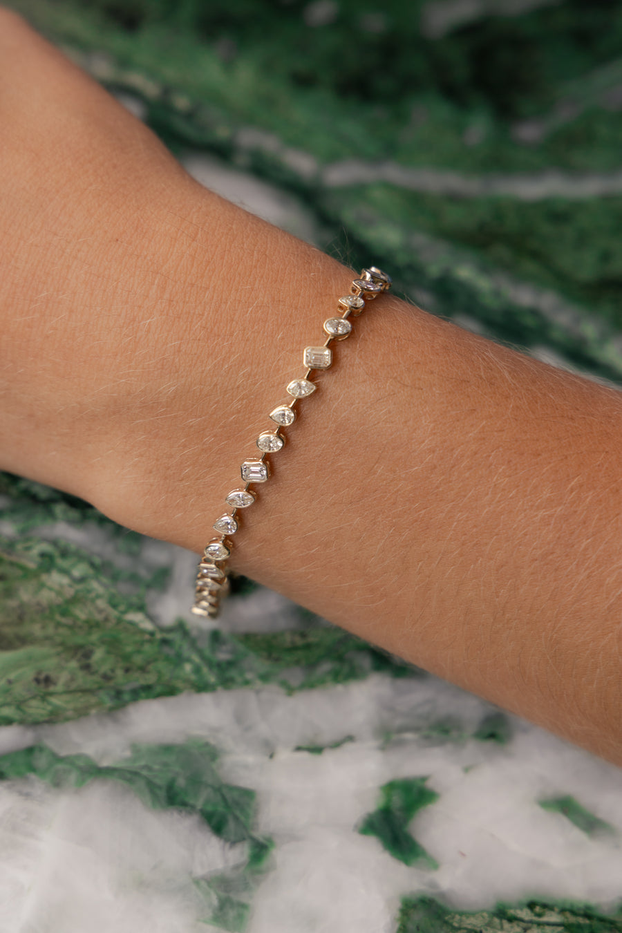 Pulsera Barcelona | Pulsera multishape diamantes 3.6ct bisel 14k