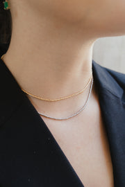 Choker Ikaria bolitas diamantadas 14k