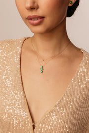 Dije tres esmeraldas 1.9ct 14k