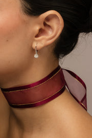 Arracadas diamantes RD con diamante colgante 0.8 ct total 14k