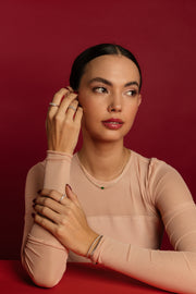 Tennis choker diamantes 2ct con esmeralda EC 0.5ct 14k